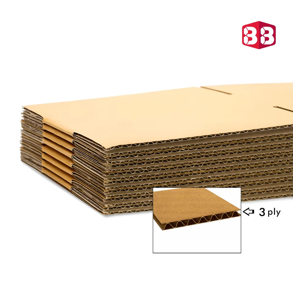 8x4x4 Inch 3 Ply Brown Corrugated Carton Box for Ecommerce & Courier by Box Brother