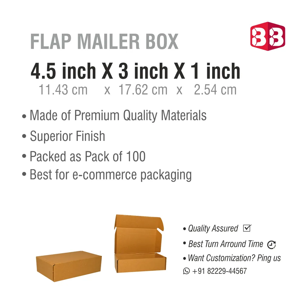 4.5x3x1 Inch Flap Corrugated Box – Mini Brown Kraft Box for Secure Small Item Packaging