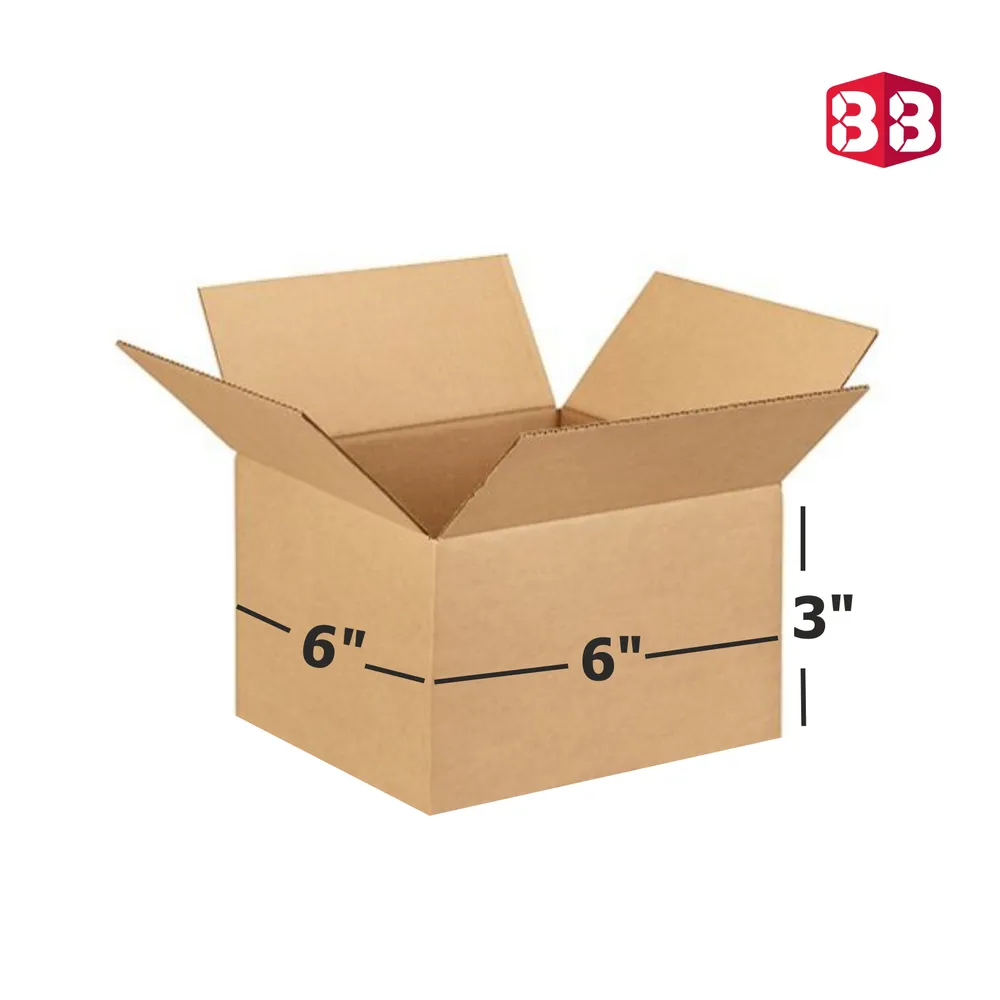 Box Brother 6x6x3 Inch Brown Corrugated Box for Shipping and Ecommerce Packaging