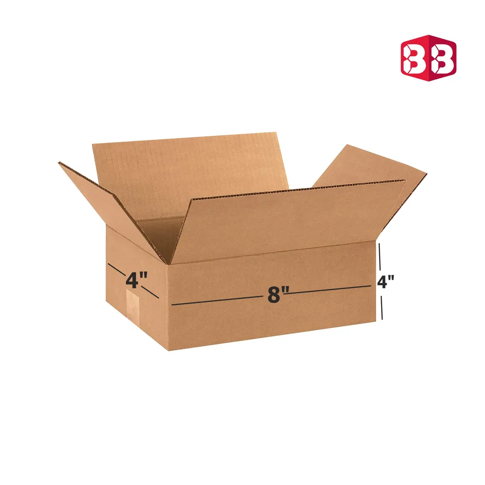 8x4x4 Inch 3 Ply Brown Corrugated Carton Box for Ecommerce & Courier by Box Brother