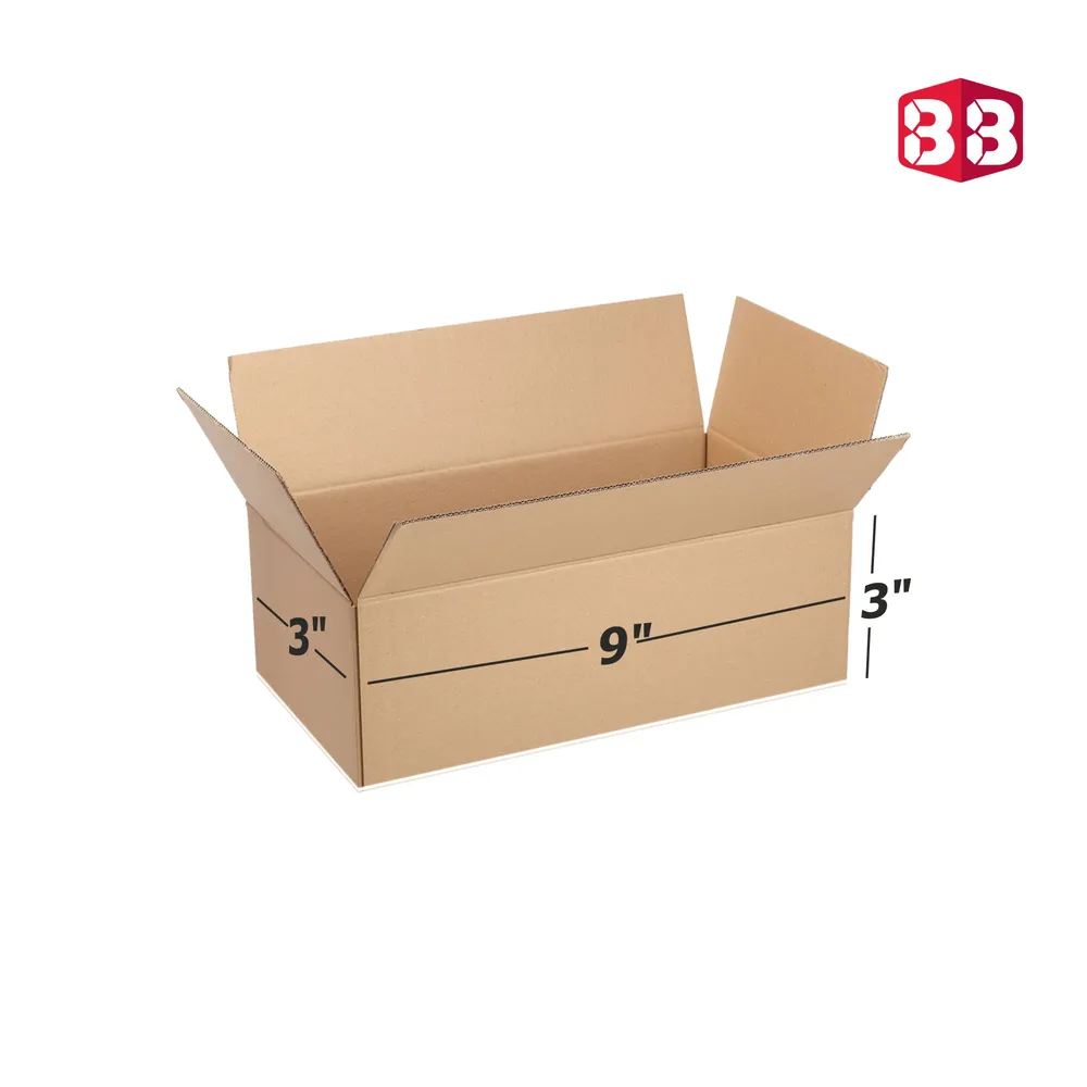 9x3x3 Inch 3 Ply Corrugated Box – Durable Kraft Packaging by Box Brother