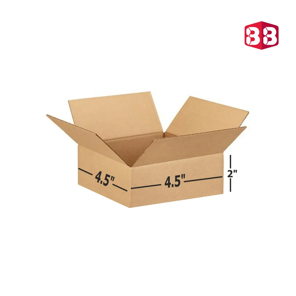 Durable 3-Ply Corrugated Box (4.5x4.5x2 inches) – Strong and Eco-Friendly Packaging Solution