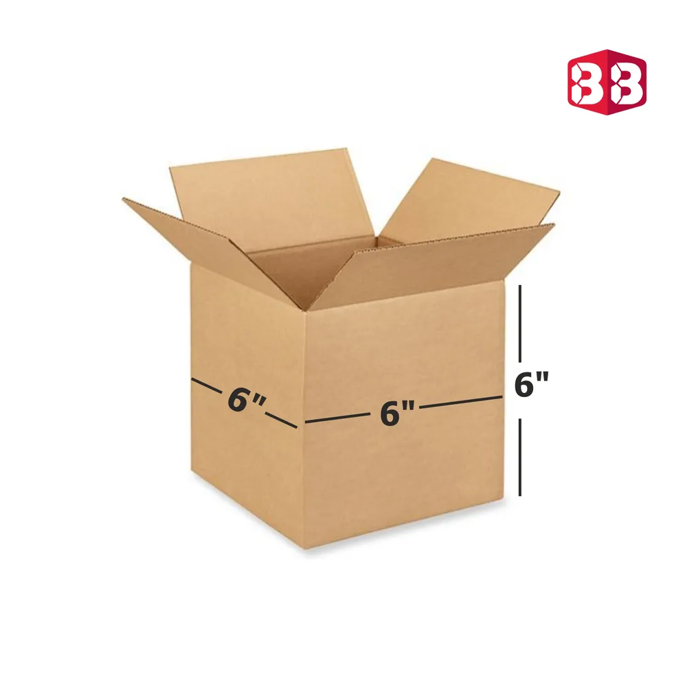 Box Brother 6x6x6 Inch Brown Corrugated Cube Box for Packaging and Shipping