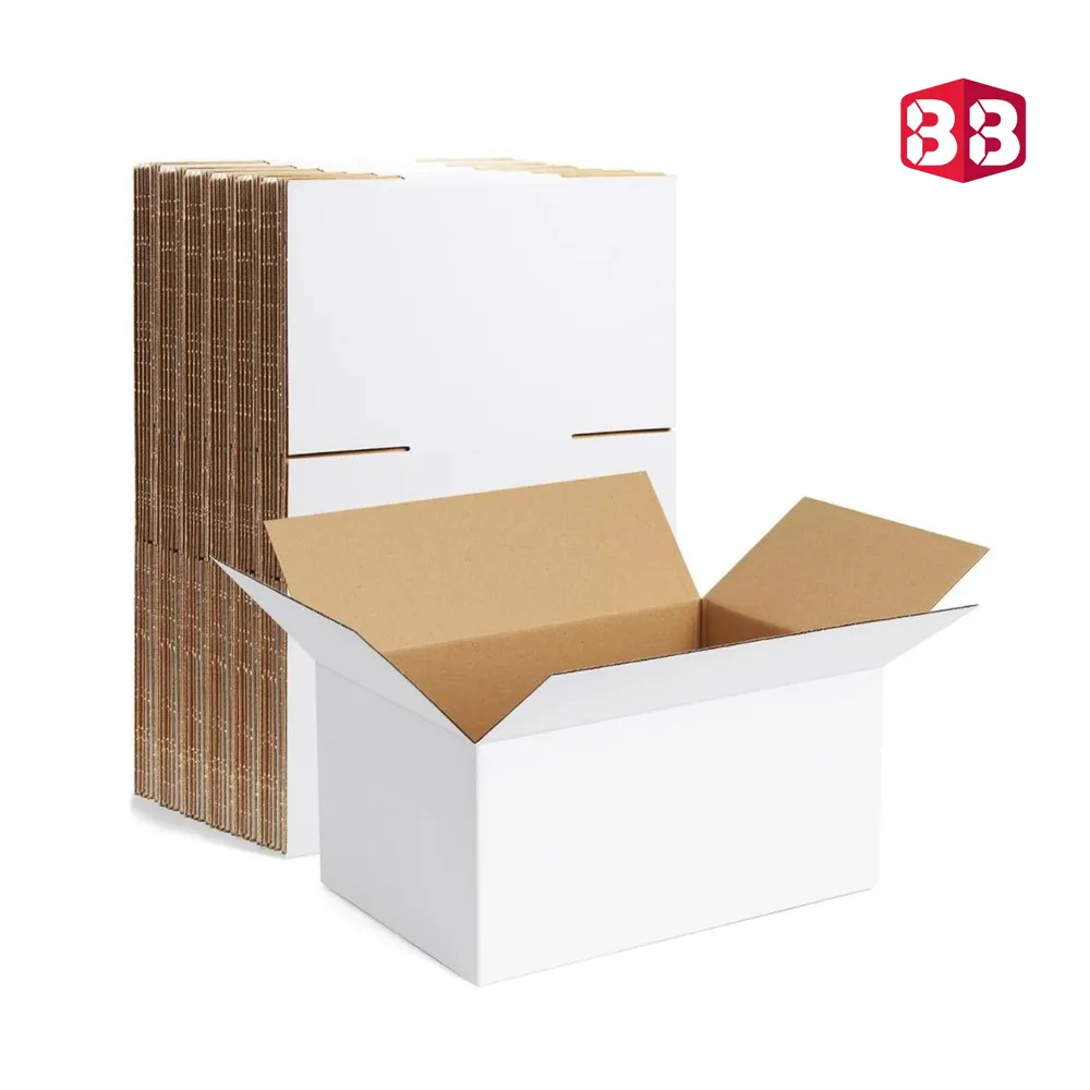 Box Brother 3 Ply White Corrugated Packing Box 5x4x2.5 Inch, Cartoon Box. Shipping Box