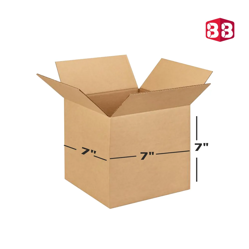 7x7x7 Inch 3 Ply Brown Corrugated Box by Box Brother for Ecommerce & Shipping