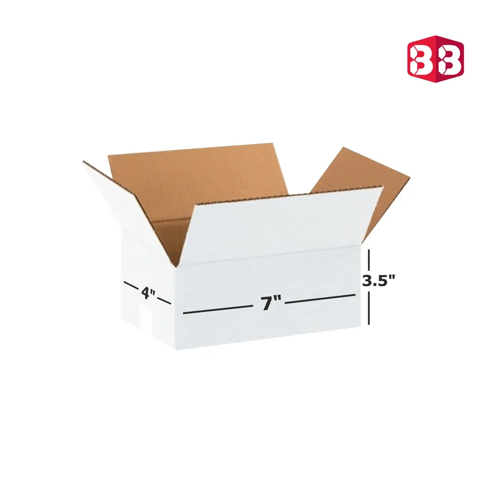 Box Brother 3 Ply White Corrugated Packing Box  7x4x3.5 Inch | Durable Shipping Carton | Small Packaging Box for Ecommerce