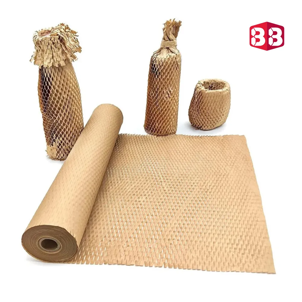 Box Brother Eco-Friendly Paper Bubble Wrap 15-Inch - 20m, 100m, and 250m Rolls for Sustainable Packaging