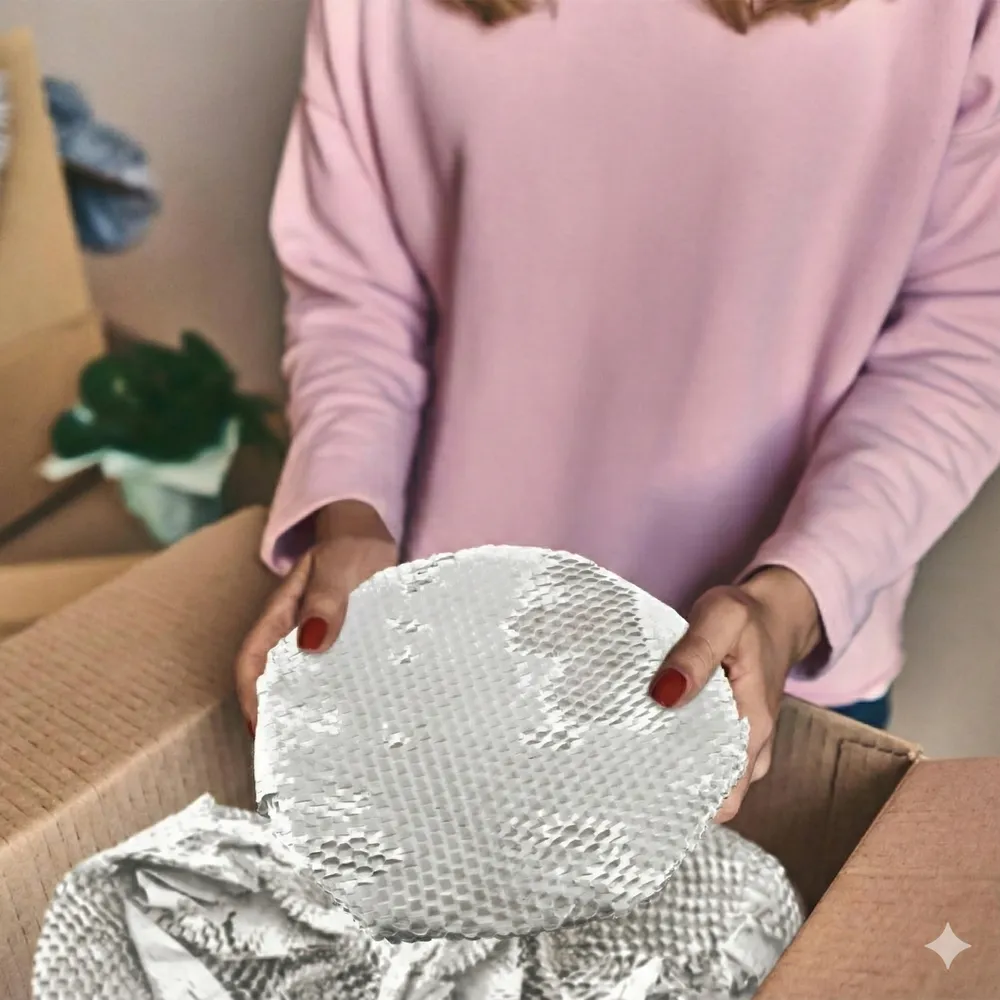 white paper bubble wrap