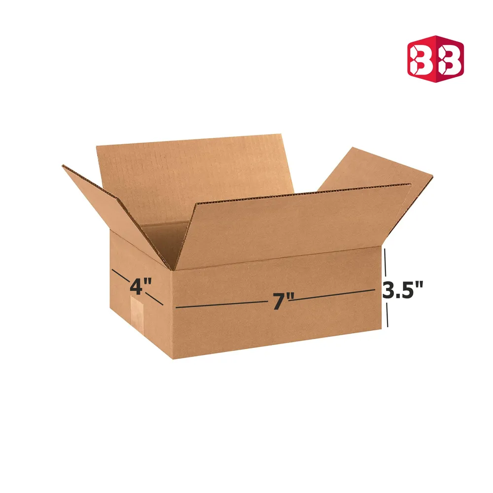 7x4x3.5 Inch 3 Ply Corrugated Packaging Box in Brown Kraft for Shipping by Box Brother