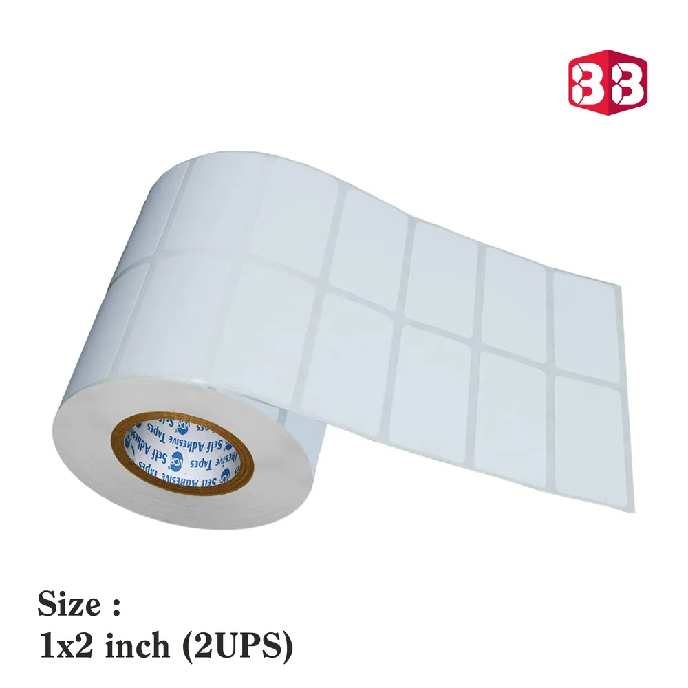 Box Brother Direct Thermal Barcode Labels 1x2 Inches 25mmx50mm - 2,000 White Self-Adhesive Stickers for Packaging