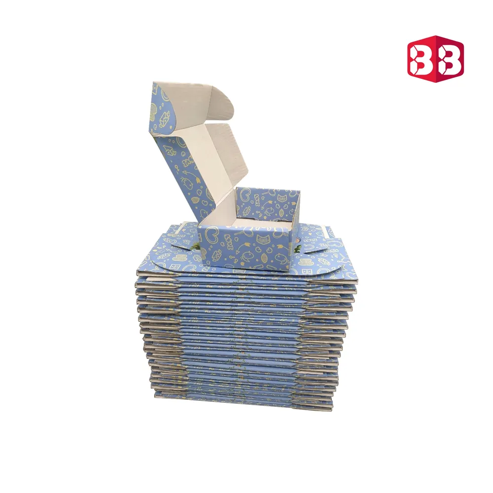 Box Brother Multicolor Pre-Printed Jungle themed Blue Gift Flap Box Size 6x4x2 | 3 Ply Corrugated Boxes