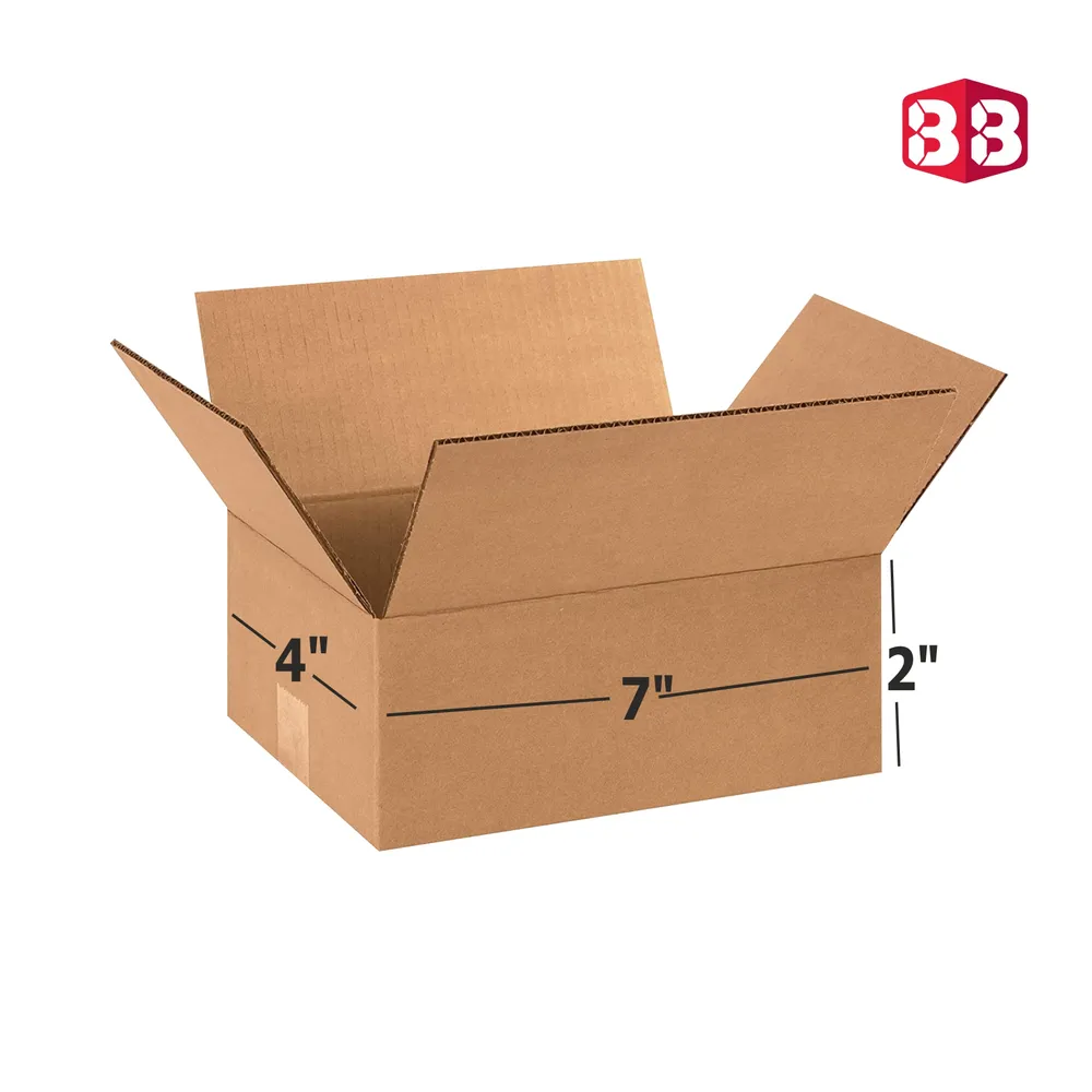 7x4x2 Inch 3 Ply Brown Corrugated Box for Small Product Packaging by Box Brother
