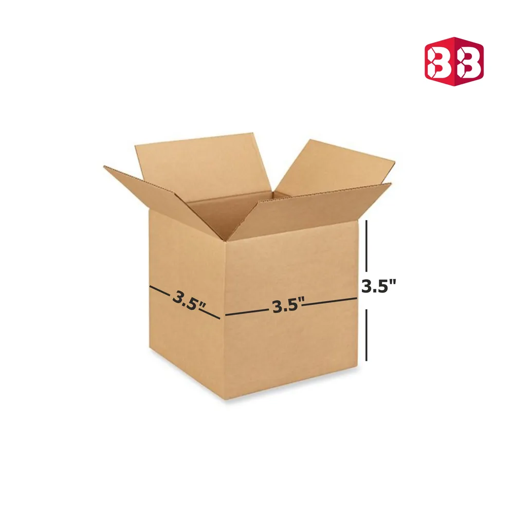 Box Brother 3-Ply Brown Corrugated Packing Box (3.5×3.5×3.5 inches) – Durable and sturdy for e-commerce packaging and shipping